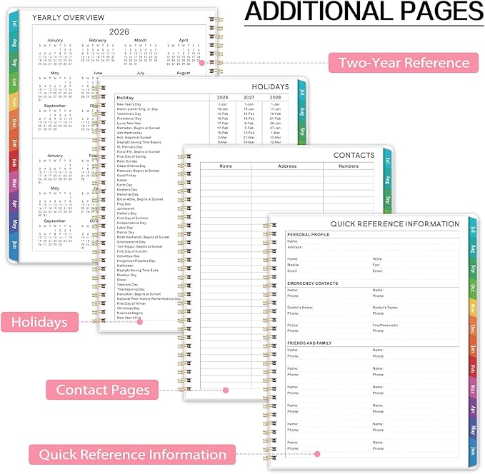 Planner 2026-2027 - Academic Planner 2026-2027, July 2026 to June 2027, Planner Weekly and Monthly, 8" x 10", Premium Paper, Twin-Wire Binding, Calendar with Tabs