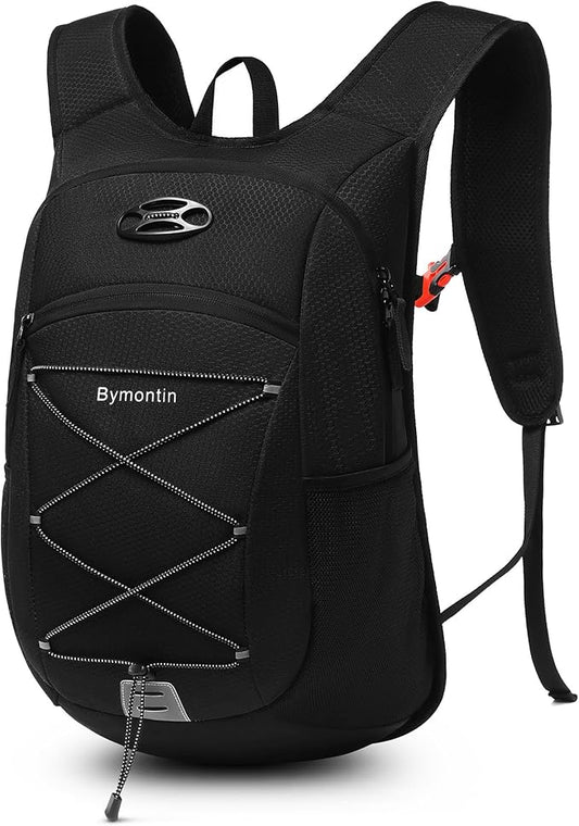 Ultra-Light Soft Daypack 15L/20L, Cushioned Breathable Back Panel Backpack, Lightweight Packable Travel Backpack (Black, 15L)