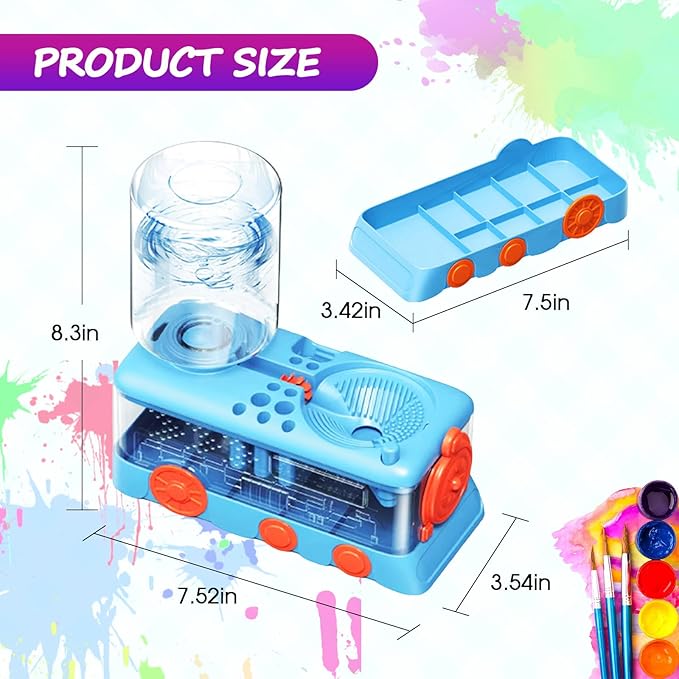Paint Brush Cleaner, Multifunctional Acrylic Face Paint Brush Washing Station Brush Water Cup for All Purpose Oil Watercolor Painting Artist Professional Kit,Gift Art Supplies for Kid Adult