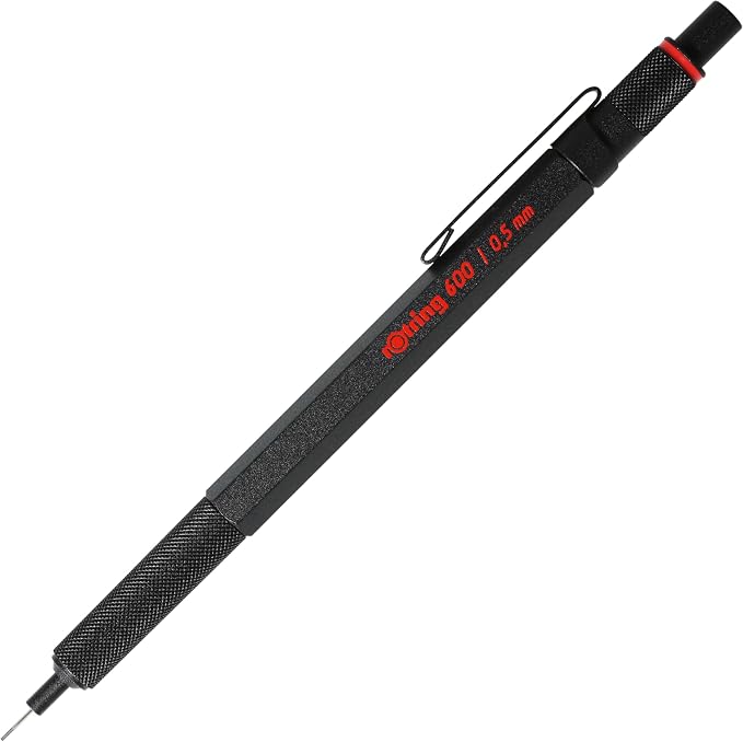 rOtring 600 Mechanical Pencil, 0.5mm, Black Barrel - For Writing, Drafting, Engineering, Architecture Professionals
