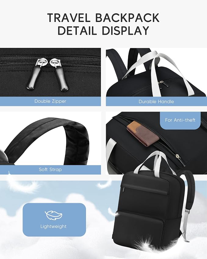 Lightweight Personal Item Bag 17x10x9 Ultralight 0.5lb Foldable Travel Backpack for Women Men College Casual Daypack