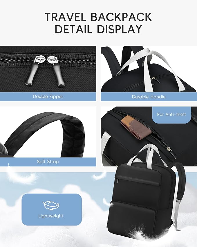 Lightweight Personal Item Bag 17x10x9 Ultralight 0.5lb Foldable Travel Backpack for Women Men College Casual Daypack