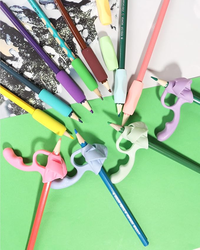 9 Pack Pencil Grips for Kids Handwriting,Pencil Gripper Holder Posture Correction for Preschooler Training, Pen Writing Aid Tool for Kids Preschools Students (9pcs Multicolor)