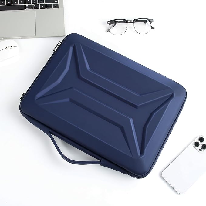 DOMISO 13.3-14 Inch Laptop Hard Case, Waterproof Shockproof Hard Shell Laptop Sleeve Protective Computer Bag for Macbook Pro/Lenovo ThinkPad/Dell XPS/HP Pavilion,Navy Blue