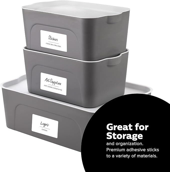 ThreeKin Waterproof Labels for Bottles and Containers - Custom Stickers - All-Purpose and Personalizable - Dishwasher, Freezer and Microwave Safe - BPA-Free - USA-Owned (Blank, 80pcs)