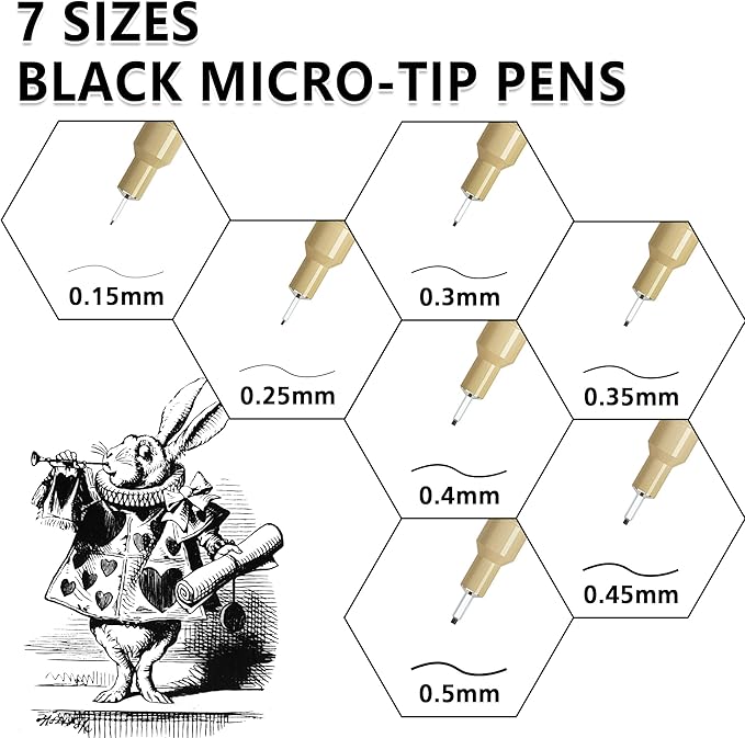 Shuttle Art 36-Pack Micro-line Pens - 11 Waterproof Archival Ink Colors in 0.3MM Felt Tip & 7 Blacks in 0.15-0.5MM For Journaling, Illustrating & Drawing