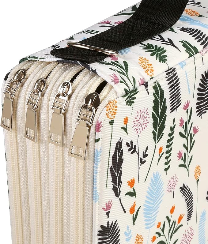 Portable Colored 384 Slots Pencil case Organizer with Printing Pattern for Watercolor Pens or Markers, Pencil Case Organizer for Artist