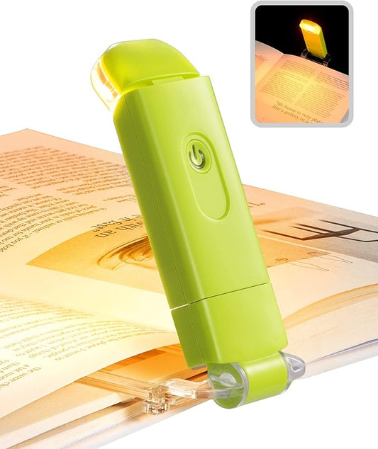 DEWENWILS Amber Book Light for Reading, USB Rechargeable, 3 Brightness Levels, Blue Light Blocking, Kids & Adults (Green)