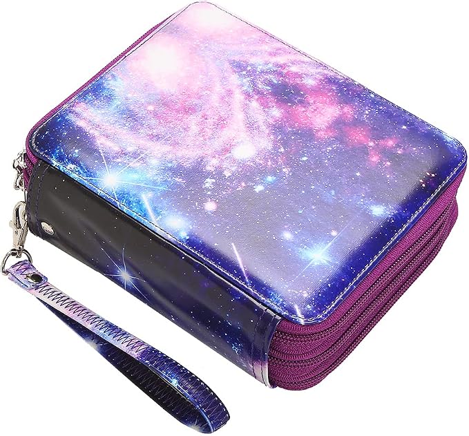 72 Slots Pencil Case Organizer w/Removal Handle Strap | 3-Layer Zipped Pencils Box Large for Colored Pencils Watercolor Pencils for Office and Travel for Artist