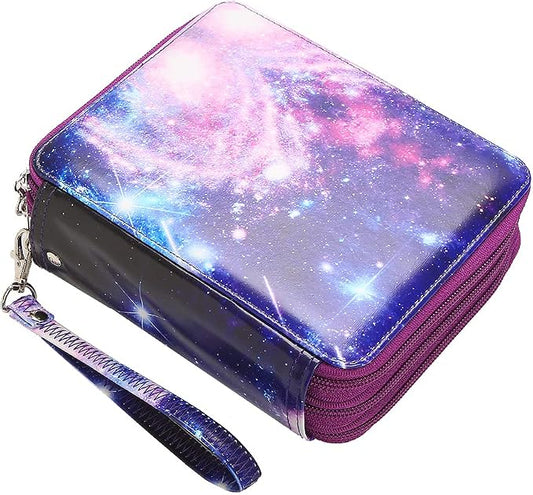 72 Slots Pencil Case Organizer w/Removal Handle Strap | 3-Layer Zipped Pencils Box Large for Colored Pencils Watercolor Pencils for Office and Travel for Artist