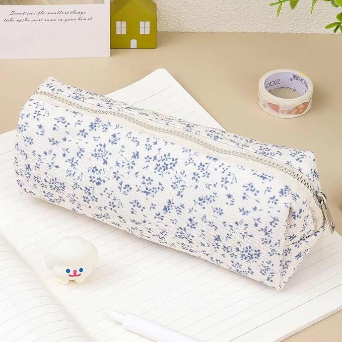 Cute Pencil Case Aesthetic Student Pencil Pouch Coin Pen Pouch Cosmetic Bag Office Stationery Organizer For Kids Teen School (Z-Violet)