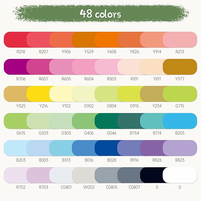 YASNAY Alcohol Markers, 48 Colors Dual Tip Art Marker, Drawing Markers, Coloring Marker for Sketching Adult Coloring (Carrying Case 48 Colors)