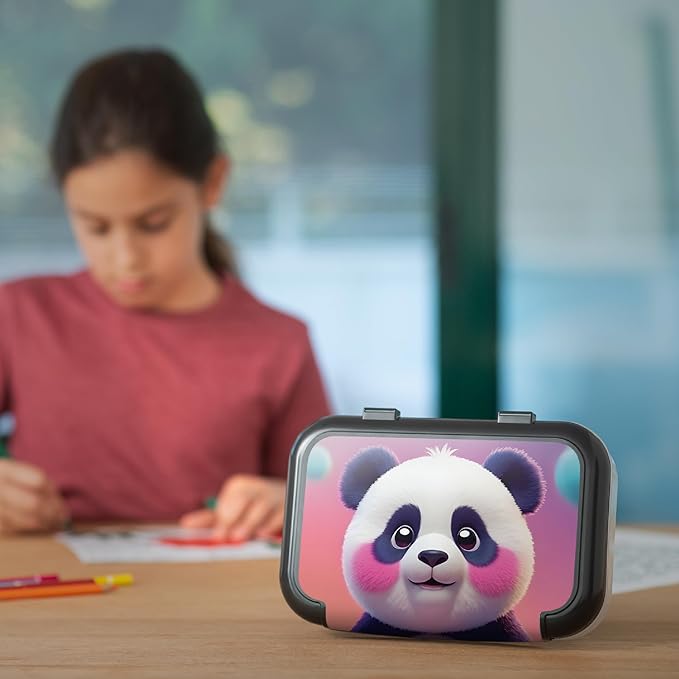 ZIPIT: Recycled Plastic Pencil Box - Blushing Panda - Large Capacity Case, Animal Character, Stationery Organizer, School Supplies-Toys Holder, Kids