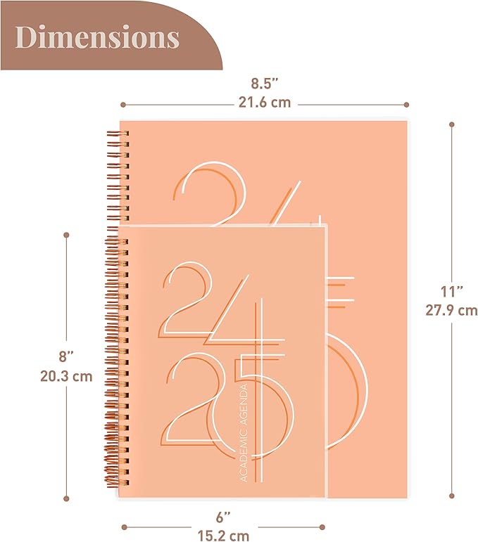 Rileys Academic Planner 2025-2026, Daily, Weekly & Monthly Planner, July 2025 - June 2026, Student Notes Pages, Twin-Wire Binding, Weekly Agenda for School & Work (8.5 x 11-Inches, Green, Deco)