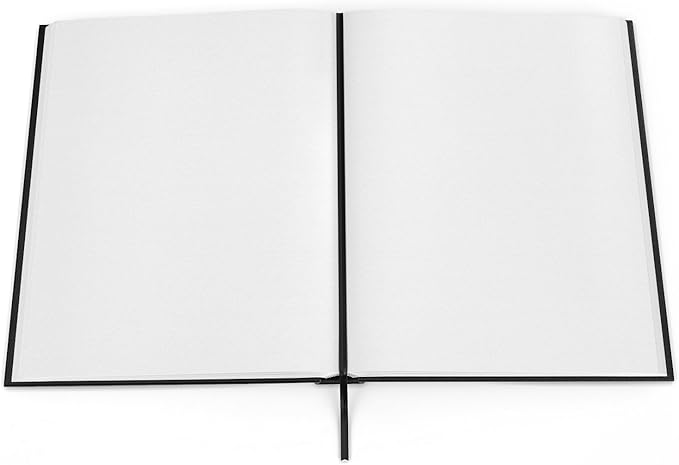 ARTEZA Hardcover Sketchbooks, Pack of 2, 8.5 x 11 in, 100 Sheets Each, 80 lb / 130 GSM, Acid-Free Fine-Tooth Drawing Paper, Faux Leather Hardbound for Graphite, Colored Pencil, Charcoal, Pastel & Ink