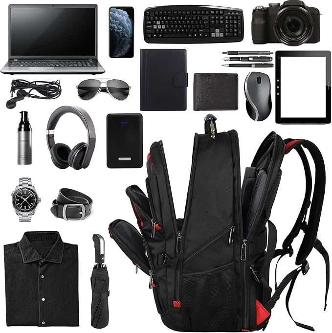 18.4 Inch Laptops Backpack, 55-60L Extra Large Travel Laptop Backpack, TSA Friendly Flight Approved and RFID Anti-Theft Pocket, Water Resistant Suiltable for Large Gaming Laptop