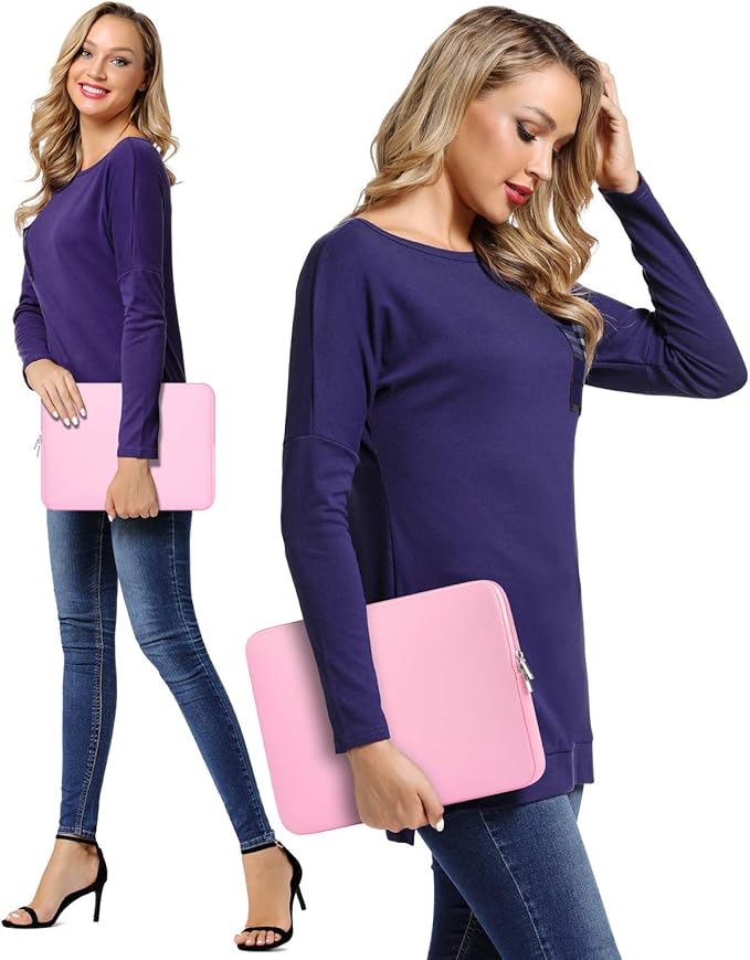 CCPK 11.6 inch Laptop Case Compatible with 12 inch MacBook Air 11 inch ASUS Vivobook Go Lenovo 100e Gen 4 Acer Gateway Chromebook 311 Computer Accessories Bag Sleeve Cover Carrying Case 11 inch, Pink