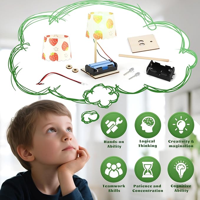 STEM Kits for Kids Age 6-8 8-10, 6 Bulk DIY Electric Circuit Lamp Kits for Kids Crafts 8-12, Science Experiments for Classroom STEM Projects Activities, Building Toys for Boys Girls Gifts 6 7 9 10 13