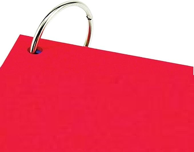 Colonial Cards: 150 Color Cardstock 3" x 5" Index Cards, Unruled with Corner 1-Hole Punched and 4 Binder Rings, Yellow