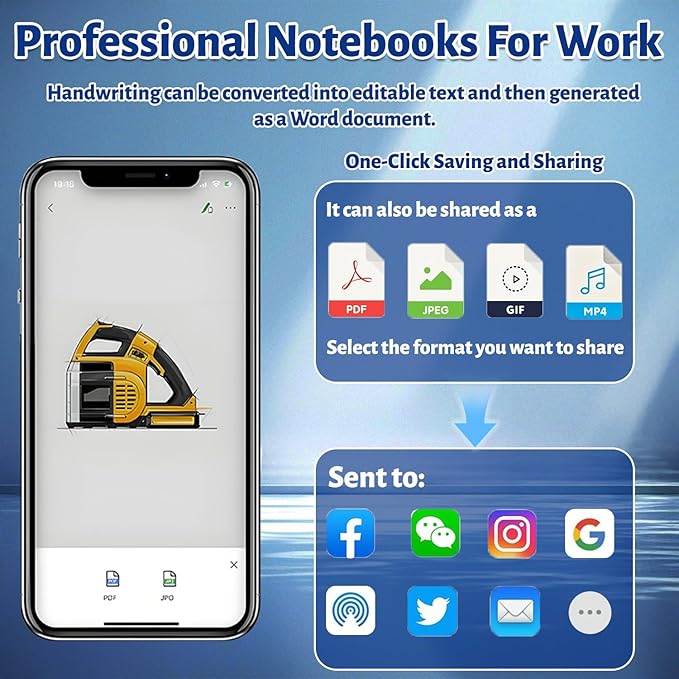 Digital Sketchbook with A5 Erasable Paper Refill + 3 Spare Refills, Smart Pen Writing Board Set, Smart Pen Notebook for Digitizing Drawing Writing Note-Taking Compatible,Dark Blue