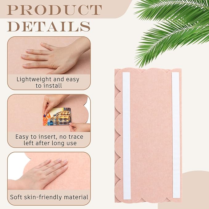 Mooliwe Scalloped Felt Bulletin Board 72 x 48 Inches Foldable Flesh Pink Pin Cork Board Alternative for Wall, 6' x 4' Trifold Picture Vision Self Adhesive Bulletin Decorative