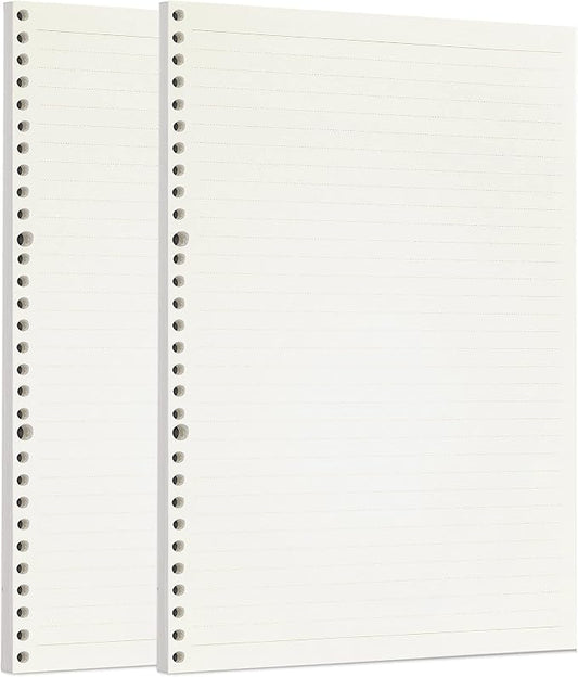 Zelten 2 Pack A4 90 Sheets/180 Pages Lined Loose Leaf Punched Paper Refills Paper for 30 Hole Binder Personal Organizer Diary Notebook Refillable Planner