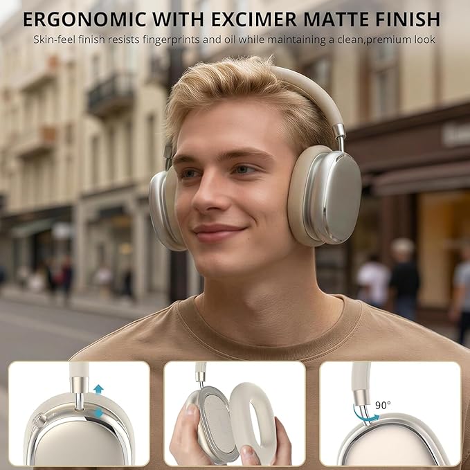 NC95 Hybrid Active Noise Cancelling Headphones with Knob Control, 120H Playtime Over Ear Headphones Wireless Bluetooth 6.0, App Control, Hi-Res Audio, Comfort Fit, Clear Calls for Travel/Workout