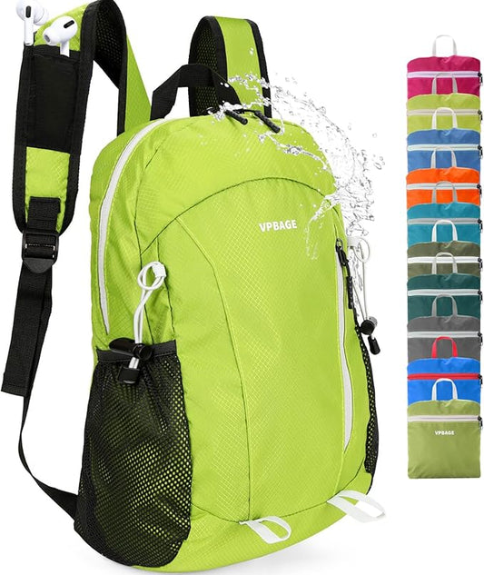 VPBAGE 15L Water-resistant Hiking Daypack, Small Backpack Travel Outdoor, Lightweight Day Pack with Tool Loops