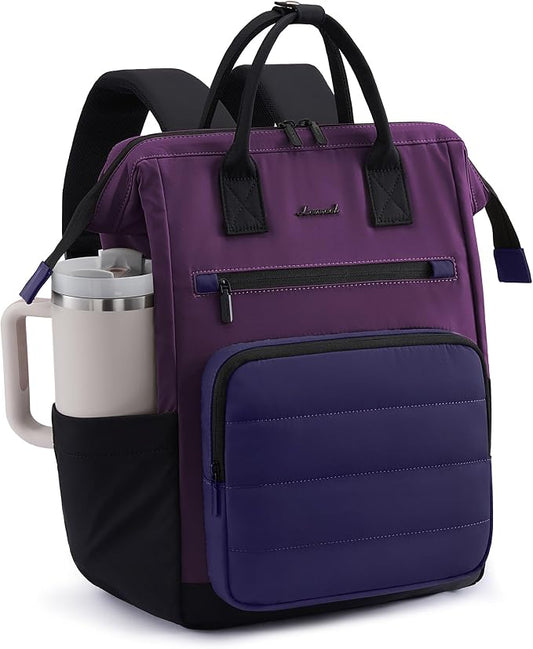 LOVEVOOK Puffer Laptop Backpack for Women, 15.6 Inch Work Backpack purse for Nurse Teacher, Personal Item Travel Bag College Computer Daypack for Daily Commute
