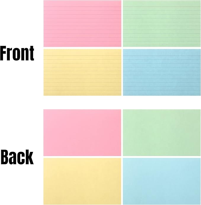Mr. Pen- Pastel 3" x 5", 180 Lined Index Cards, Note Cards, Flash Cards, Study Cards, Notecards for Studying, Ruled Flashcards for Studying