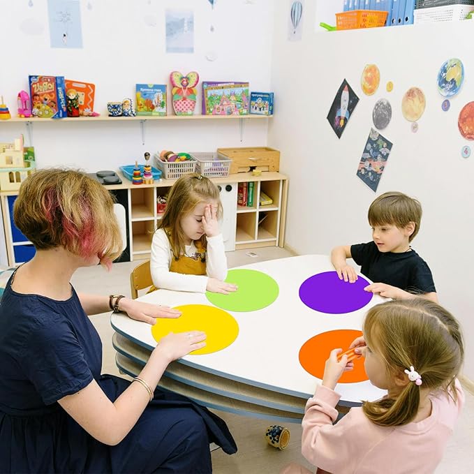 Colorful Dry Erase Dots Circles Whiteboard Marker Removable Stickers Spots Wall Decals for School Classroom Teachers Students Table & Desk, 10 Pack