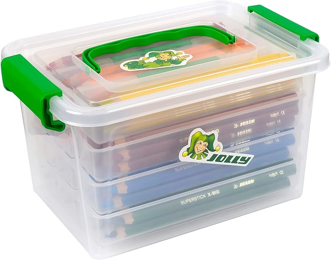 Jolly X-Big Jumbo Colored Pencils Kindergarten Tote; Set of 96, Perfect for Special Needs, Art Therapy, Preschool and Early Learners