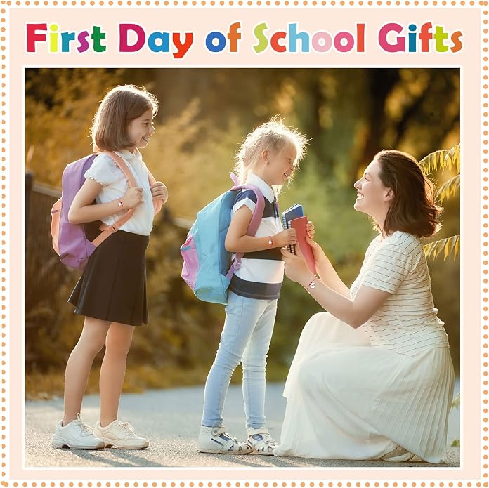 3PCS First Day of Preschool/Kindergarten/1st Grade Gift, Back to School Bracelets Set for 3