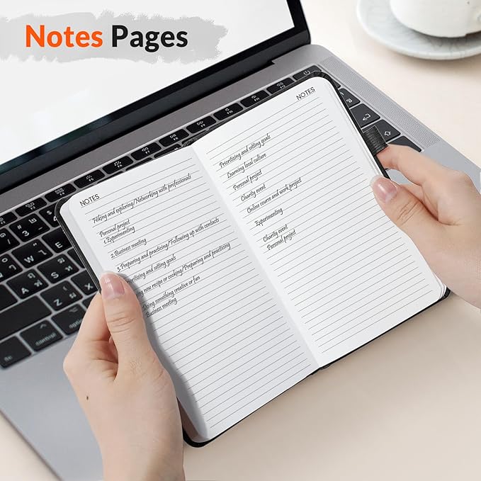 SUNEE 2026-2027 Pocket Weekly Planner for Purse 3.5" x 6" - 12 Month (July 2026 - June 2027) Academic Year Calendar, Pocket Size Planner, Hardcover, Note, 100 GSM Paper, Black