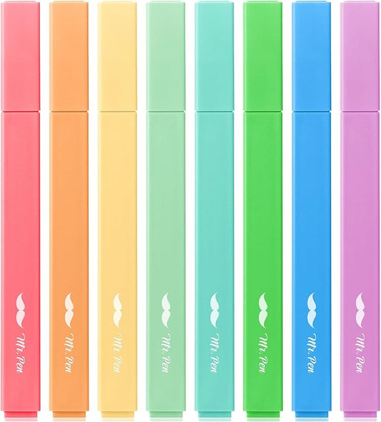 Mr. Pen- Aesthetic Highlighters No Bleed, 8 Pack, Summer Colors, Chisel Tip, Cute Highlighters Assorted Colors for Journaling, Highlighting, Underlining, Fast Dry, Back to School Supplies