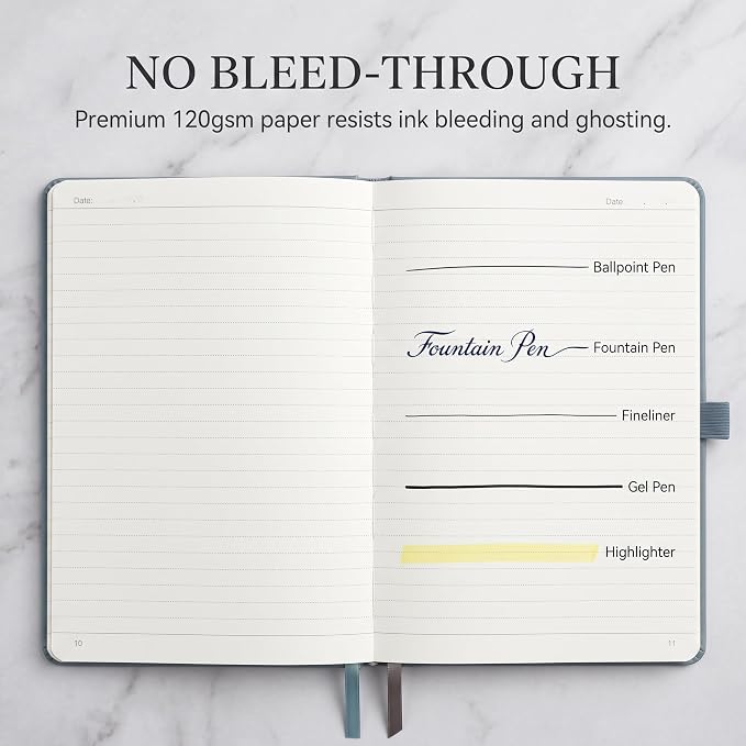 AHGXG Lined Journal Notebook, 160 Numbered Pages, A5 Size (5.7'' x 8.3'')