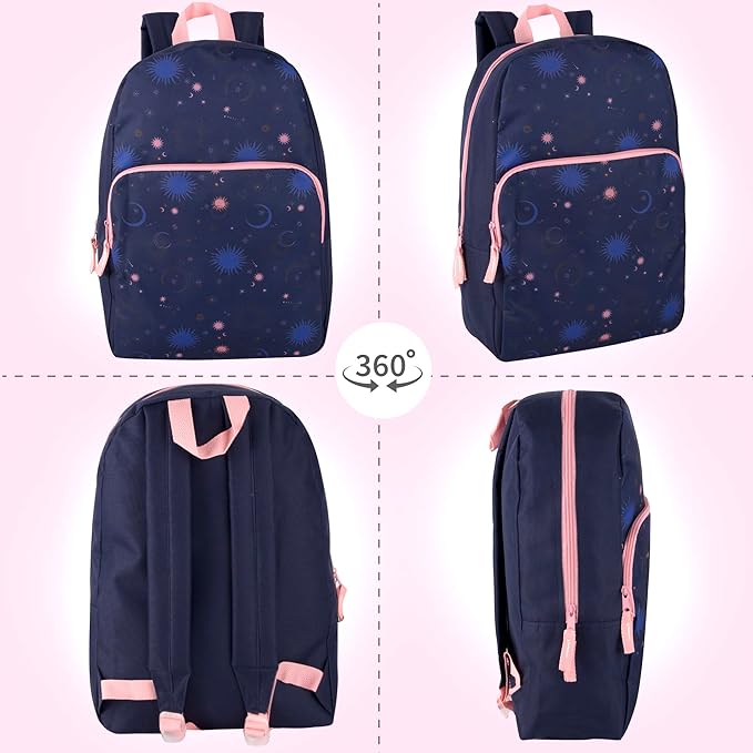Trail maker Fun School Backpack for Elementary Middle School Girls and Boys | 17 Inch Printed Backpacks for School Kids, Travel (Twilight Twirls)