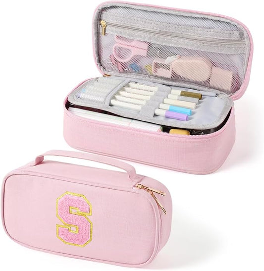 YOOLIFE Pink Pencil Case for Girls, Pencil Pouch Bag, Aesthetic Pen Pouch School Supplies for Teen Girls, S (Pink)