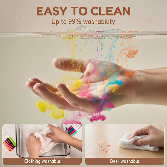 Lexio 20 Colors Washable Markers For Kids & Toddlers, Non Toxic Markers