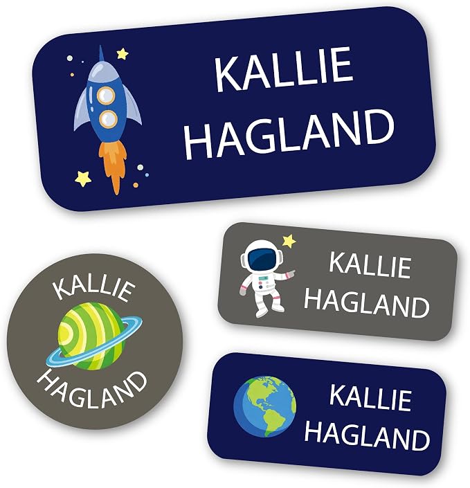 Personalized Daycare Name Labels for Kids (117 Labels) - Custom Durable Waterproof Name Stickers for Clothing Tags, Water Bottles, Lunch Boxes, and School Supplies - Dishwasher, Washer