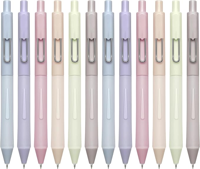 Aisibeiger 0.5mm Gel Pens Black Ink Pen Gel Retractable Pens for Smooth Writing Office Supplies (12-count)