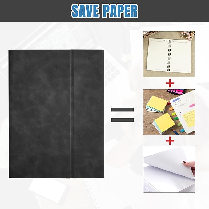 Portable Dry Erase White Board Notebook 6" x 9" (A5) with Stand, Small Double Sided Folding Reusable Whiteboard, Anti-Ghosting Surface Foldable Notebook with 3 Markers & 1 Pen Bag, for Draft, Meeting