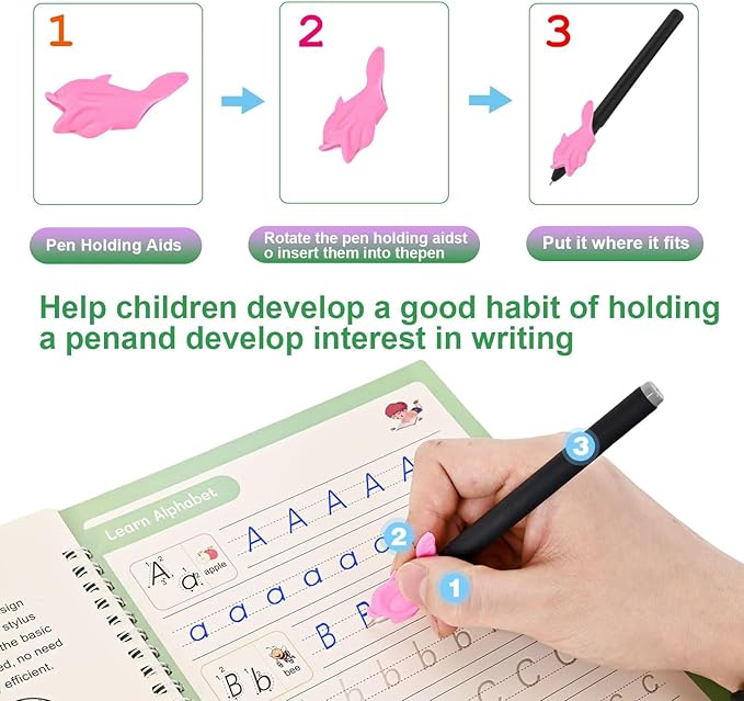AALGO Magic Pens & Refills for Magic Copybooks,Grooved Kids Book Disappearing Ink Pen for Hand Writing Practice Books,Magic Grooved Writing Pens for Tracing Books Material for Kindergarten Kids