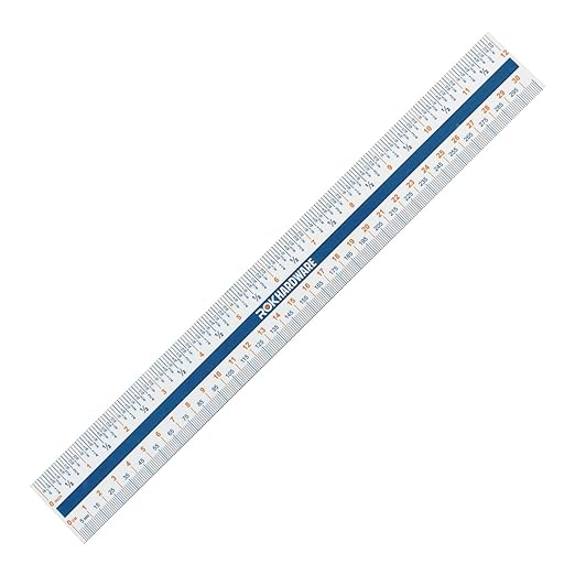 Rok Hardware Measuring Plastic Flexi 12" Easy Read English Metric 305 mm Ruler Converter, ROKRULER2