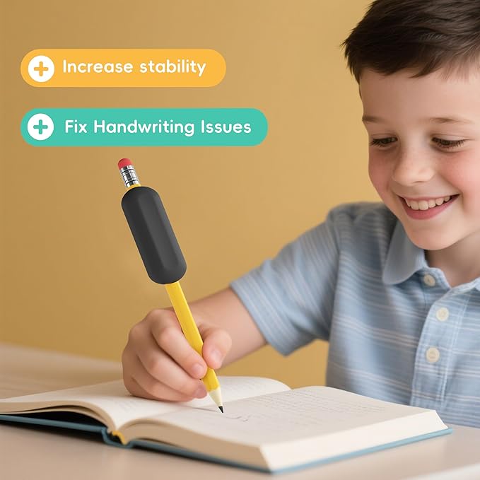 ELETIUO 5-Pack Weighted Pencil Grips – 1oz Silicone Handwriting Aid for Kids, Elderly & Special Needs – Improves Penmanship for Autism,ADHD,Tremors,Dyspraxia & Fine Motor Skills
