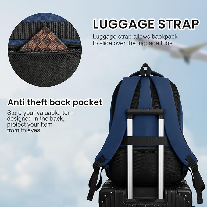 Paude Backpack Blue,School Backpack for Teens Adults Laptop Bookbag for High School College Students Back Pack for Work