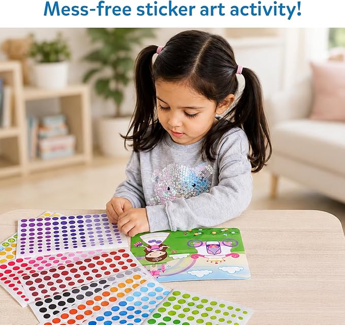 Skillmatics Dot It Sticker Art - Unicorns & Princesses, Mess-Free Fun for Kids, 500+ Stickers, Craft Kits, DIY Scrapbooking Activity, Travel Toys, Gifts for Girls & Boys Ages 3, 4, 5, 6, 7