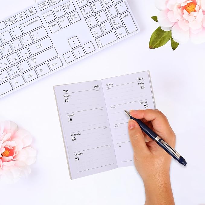 PATIKIL 2026 Daily Planner Notebook, 6.8 x 3.8" 64 Sheets Undated to Do List Daily Weekly Monthly Goals Pocket Notebook for Office Home Study Work Weeding Time Management, Colorful Black