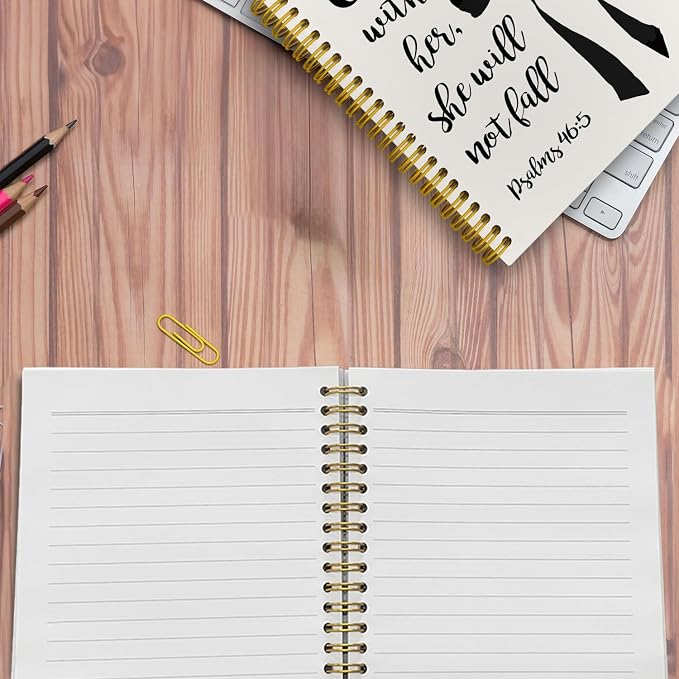 JKMBN Modern Black Bow Notebook, Christian Journal for Bible Notes