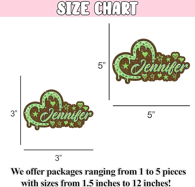 Custom Heart Name Sticker Personalized Text Bling Bling Ice Cream Dripping Sprinkle Decal Waterproof Die Cut Vinyl DTF Decal Unisex Gift for Laptop Helmet Car Cup Phone Tablet for Male Female